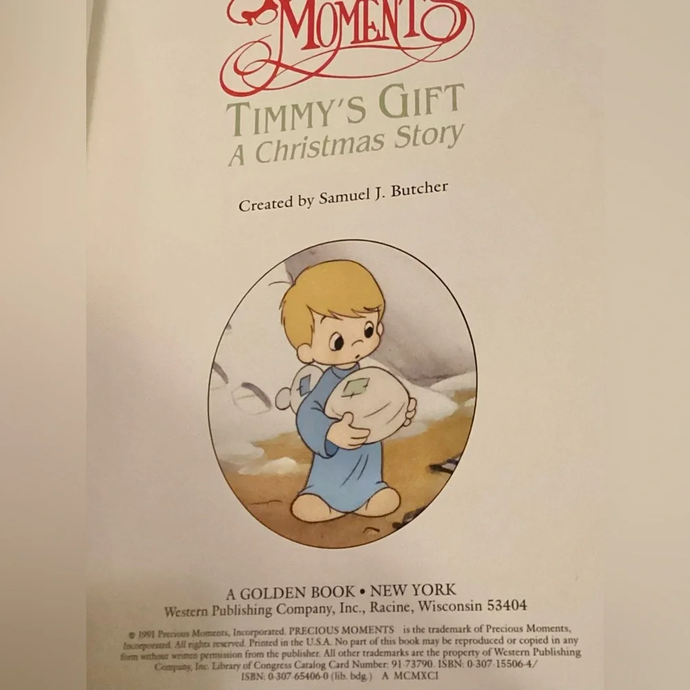 🙏 Precious Moments Timmy‘s Gift Christmas Story, A Golden Book HARDCOVER EVC